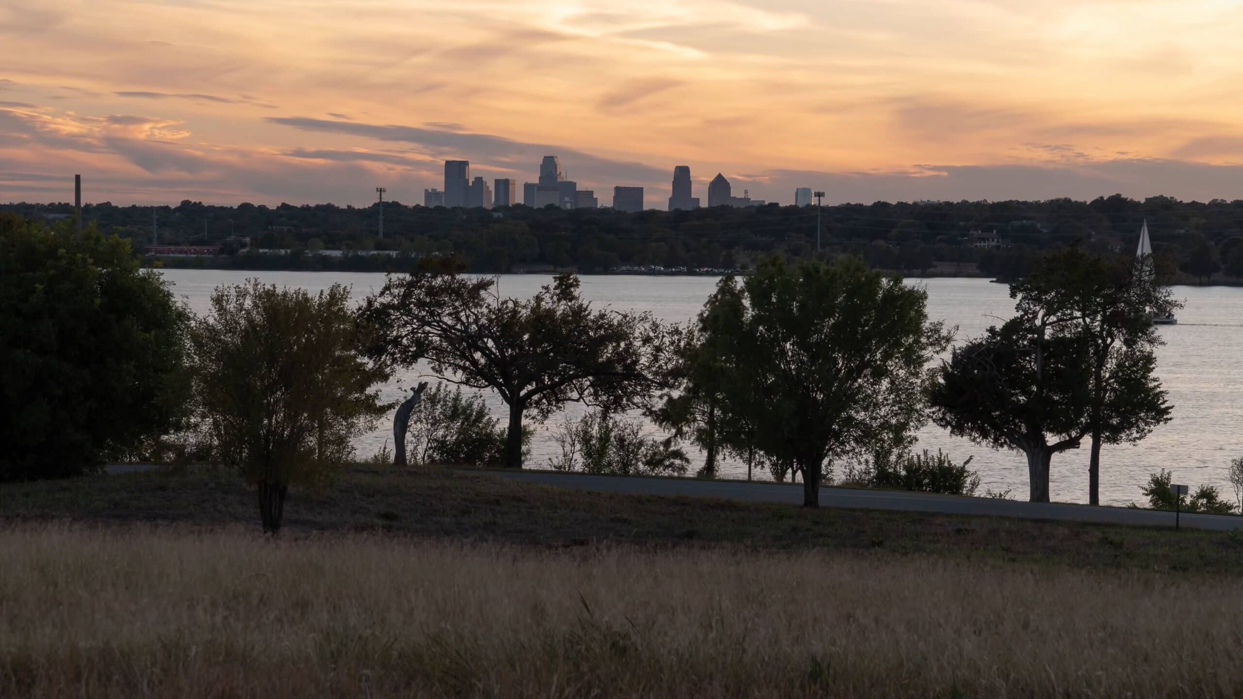 Sunset with a view of Dallas