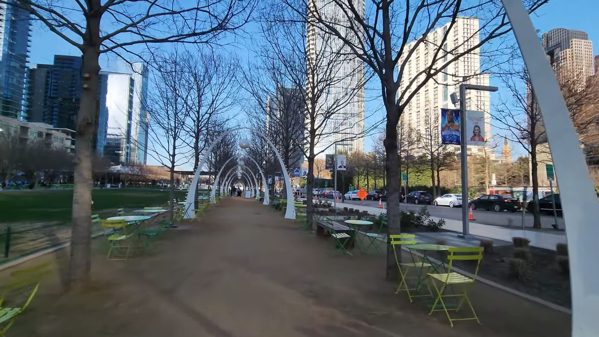 Walking through Klyde Warren Park in Dallas