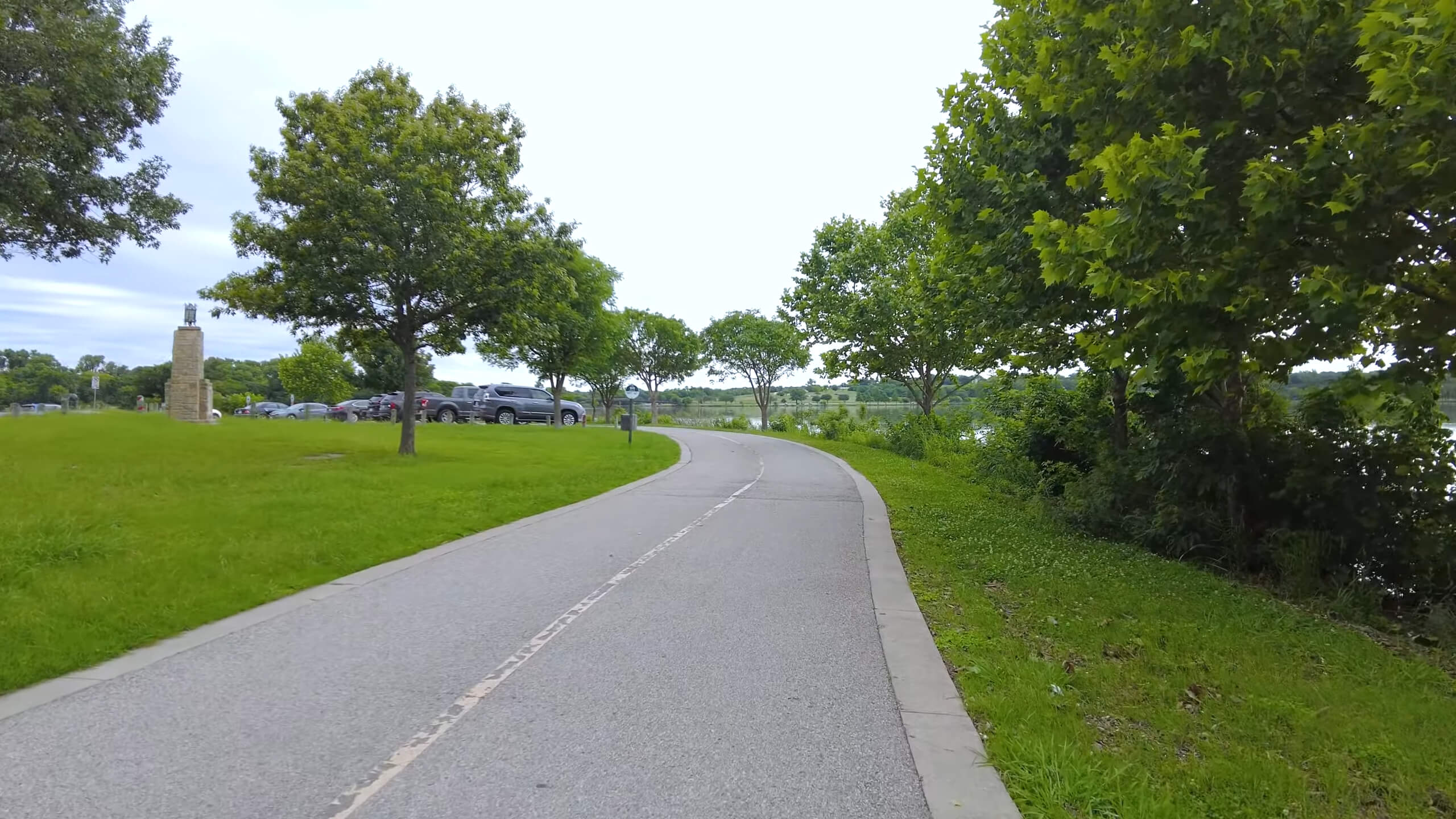 Walking along the trail by White Rock Lake in Dallas